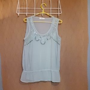 Short Sleeve Embellished Blouse